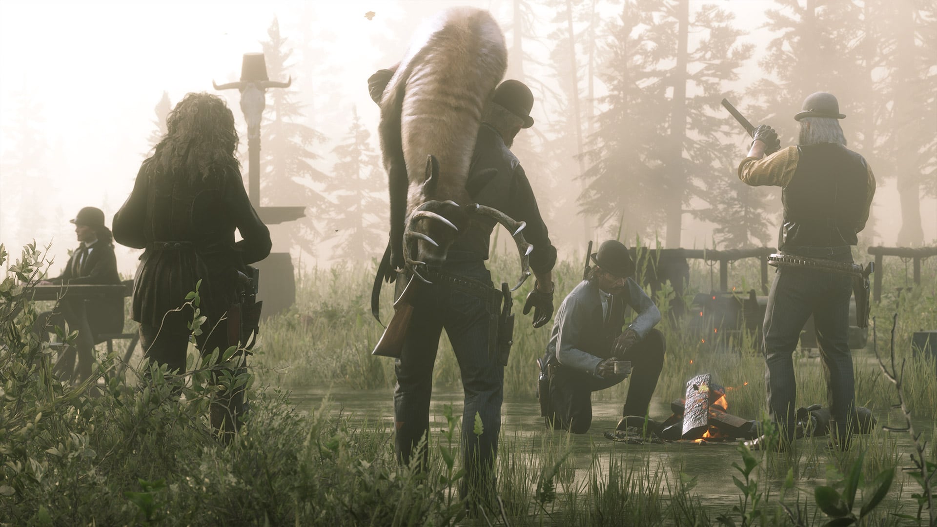 Red Dead Online kampında üretim ve dinlenme