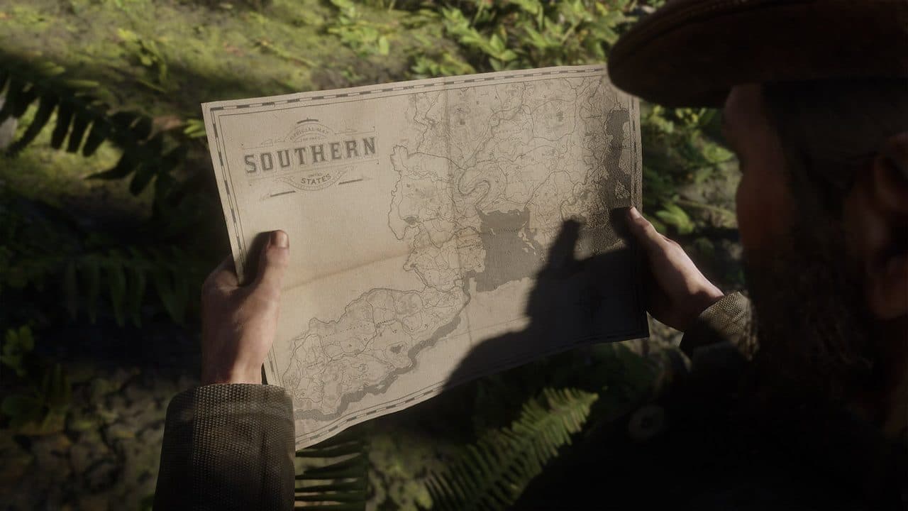 Red Dead Online Treasure Map açan oyuncu