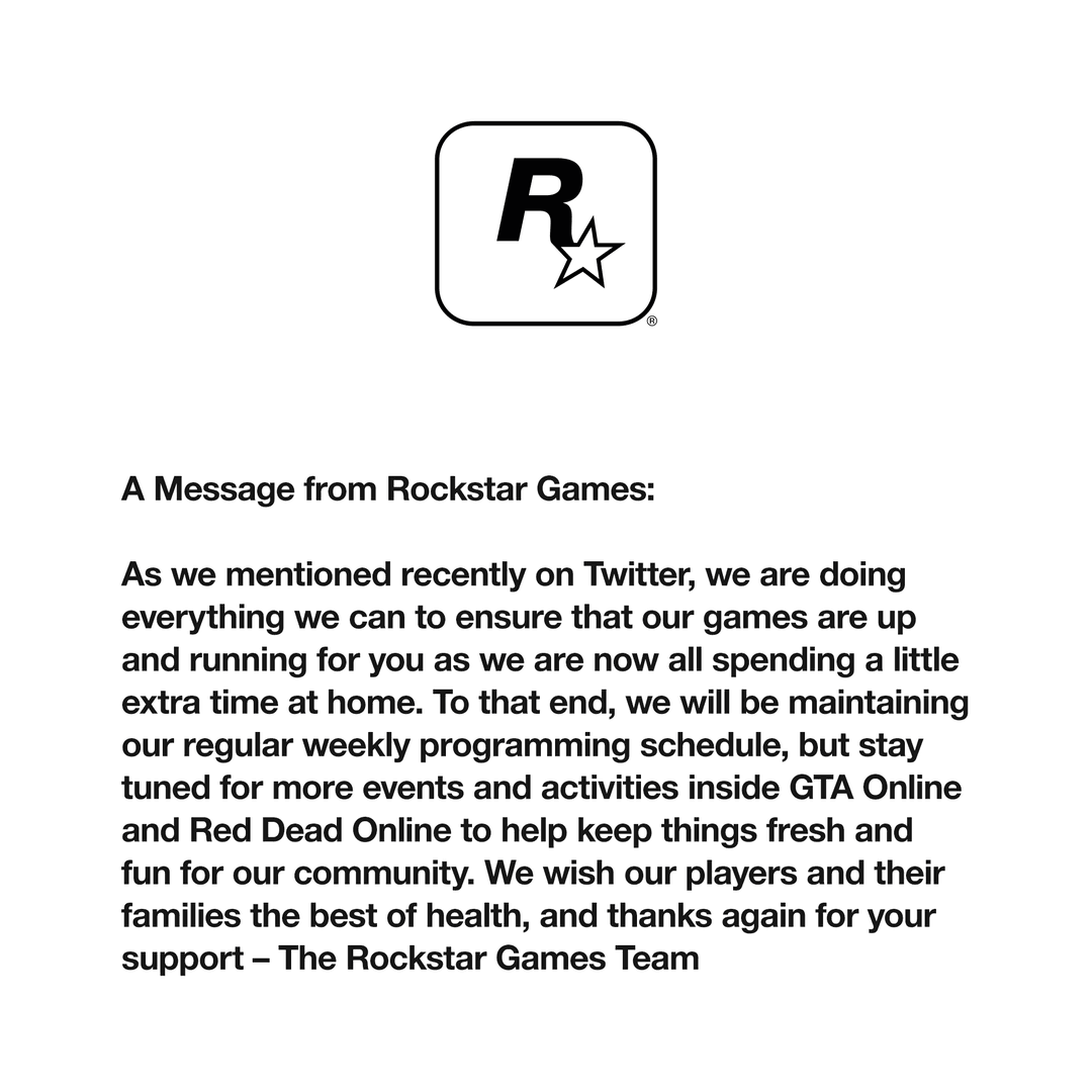 Rockstar Games'ten Bir Mesaj