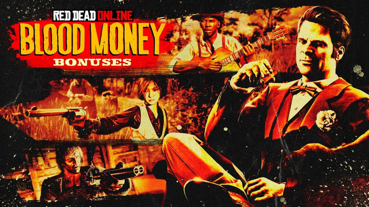 A posse of 4 Red Dead Online players posing için a self-portrait