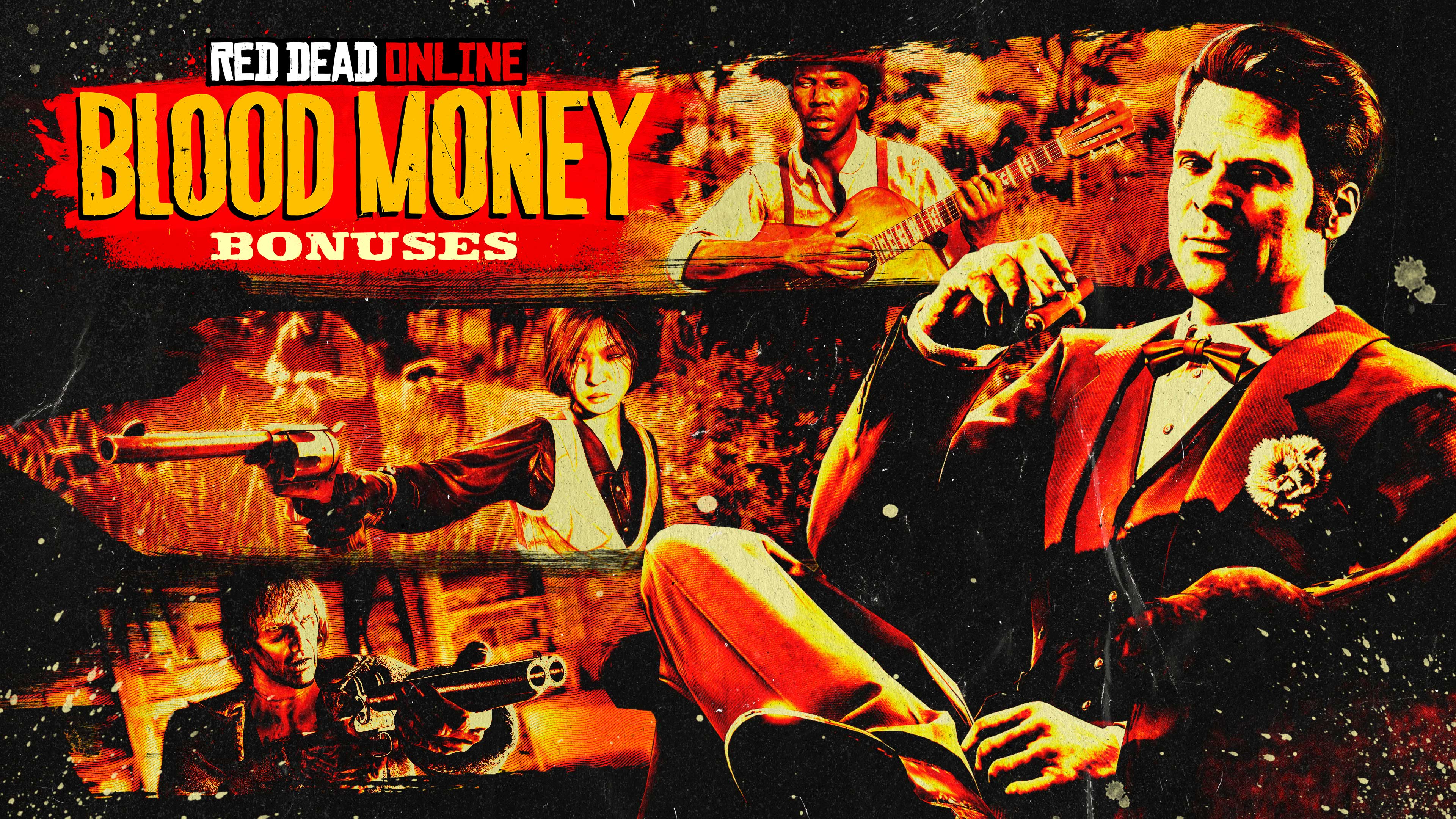 A posse of 4 Red Dead Online players posing için a self-portrait